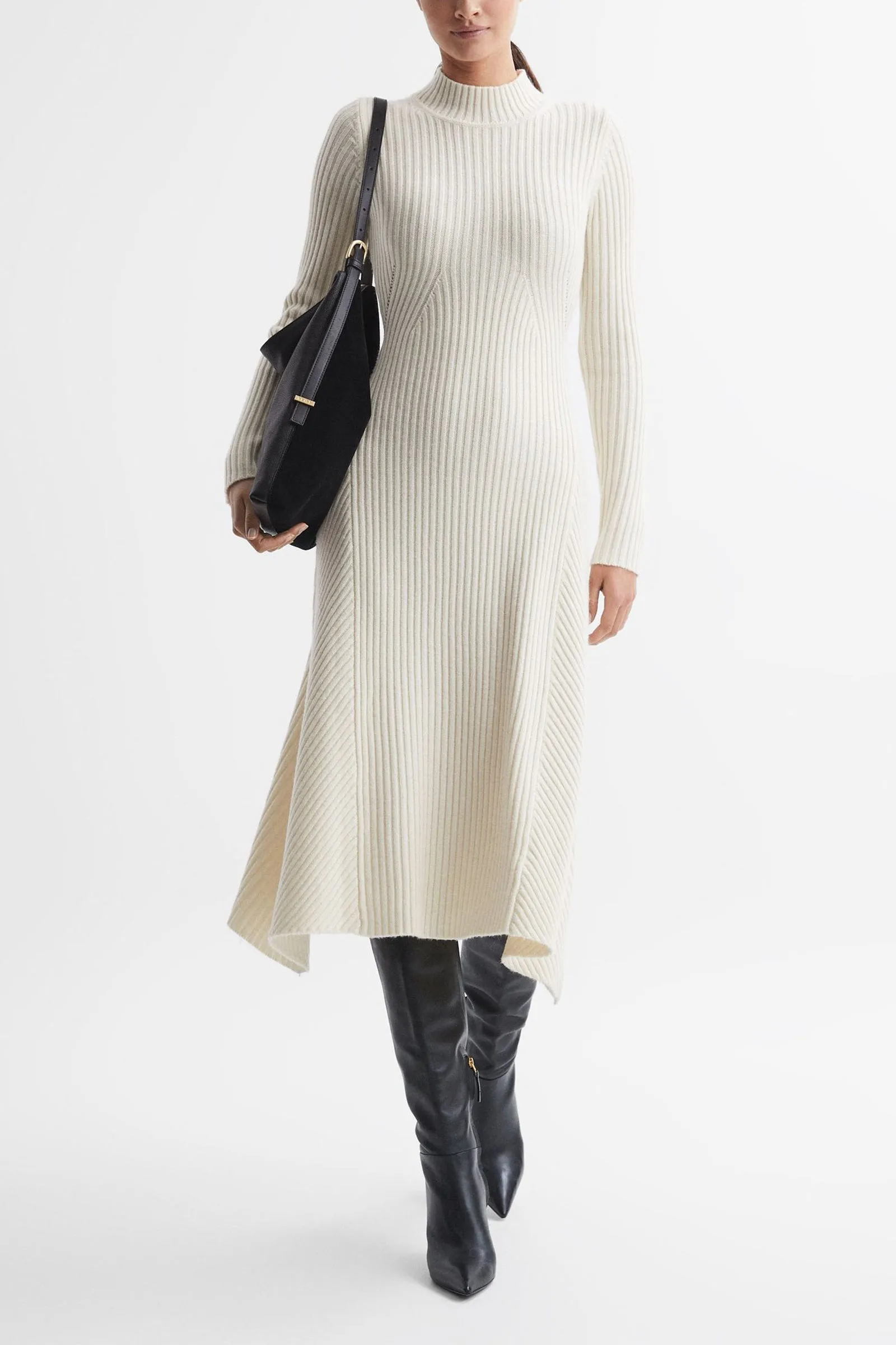 Kris Wool Blend Bodycon Midi Dress
