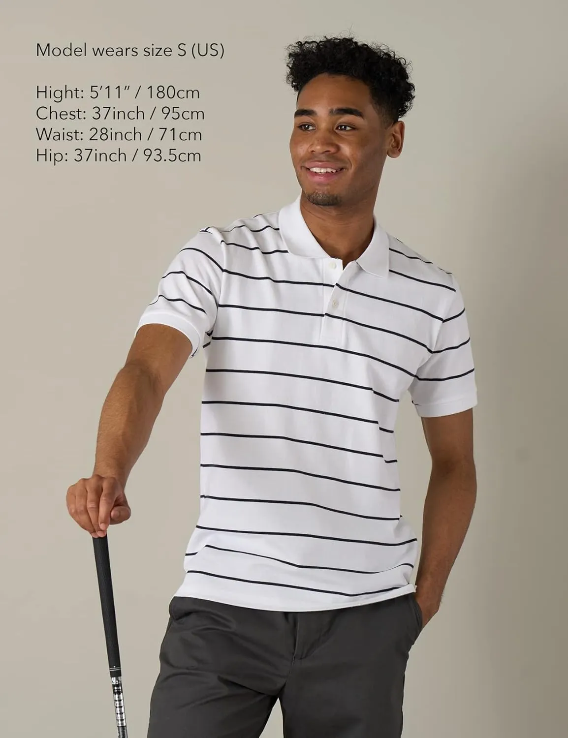 LAPASA Men's Polo Shirt Cotton Pique Classic & Active T-Shirt Short Sleeve Moisture Wicking Golf Tennis Lightweight M19/M131