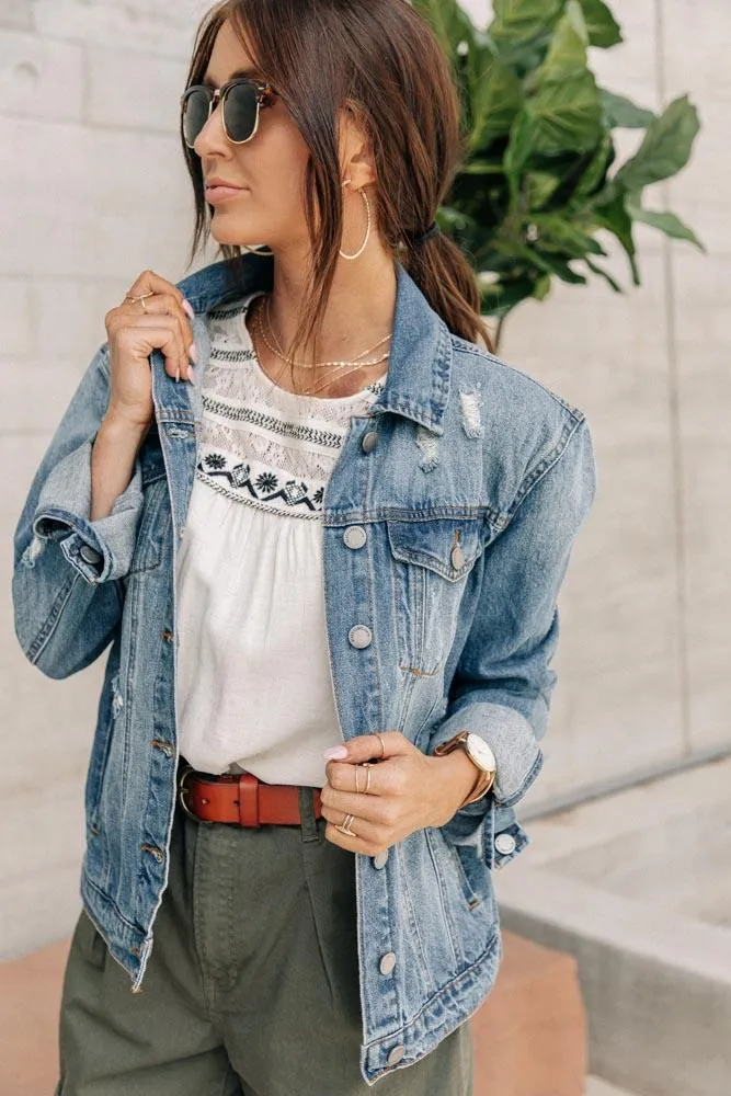 Laura Distressed Denim Jacket