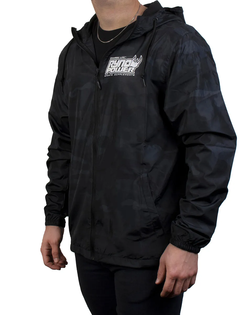 Lightweight Windbreaker Jacket - Black Camo