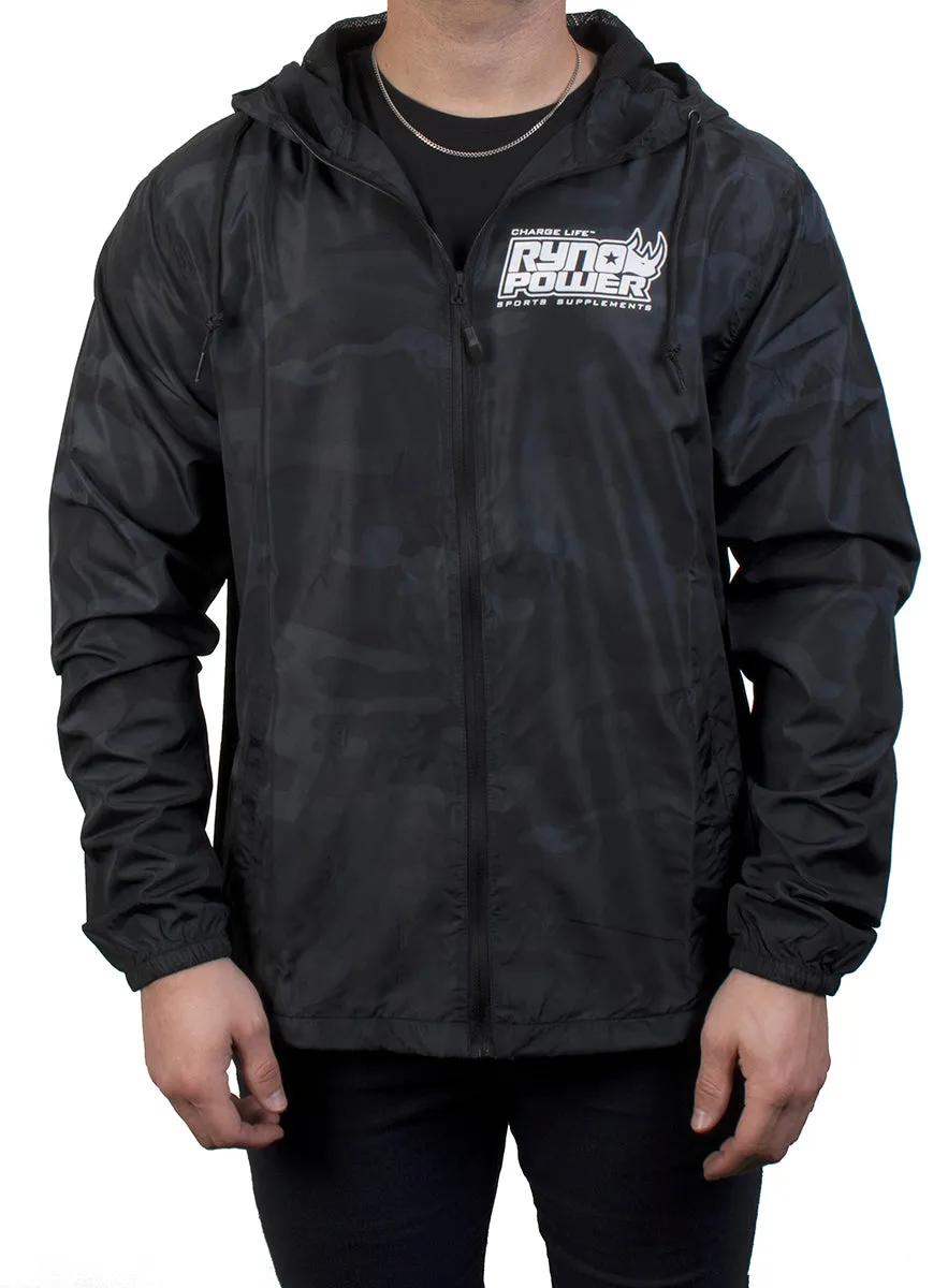 Lightweight Windbreaker Jacket - Black Camo