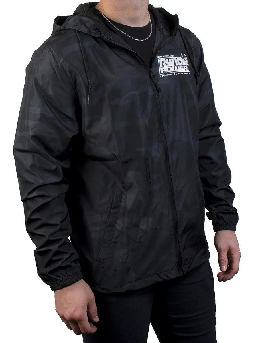 Lightweight Windbreaker Jacket - Black Camo