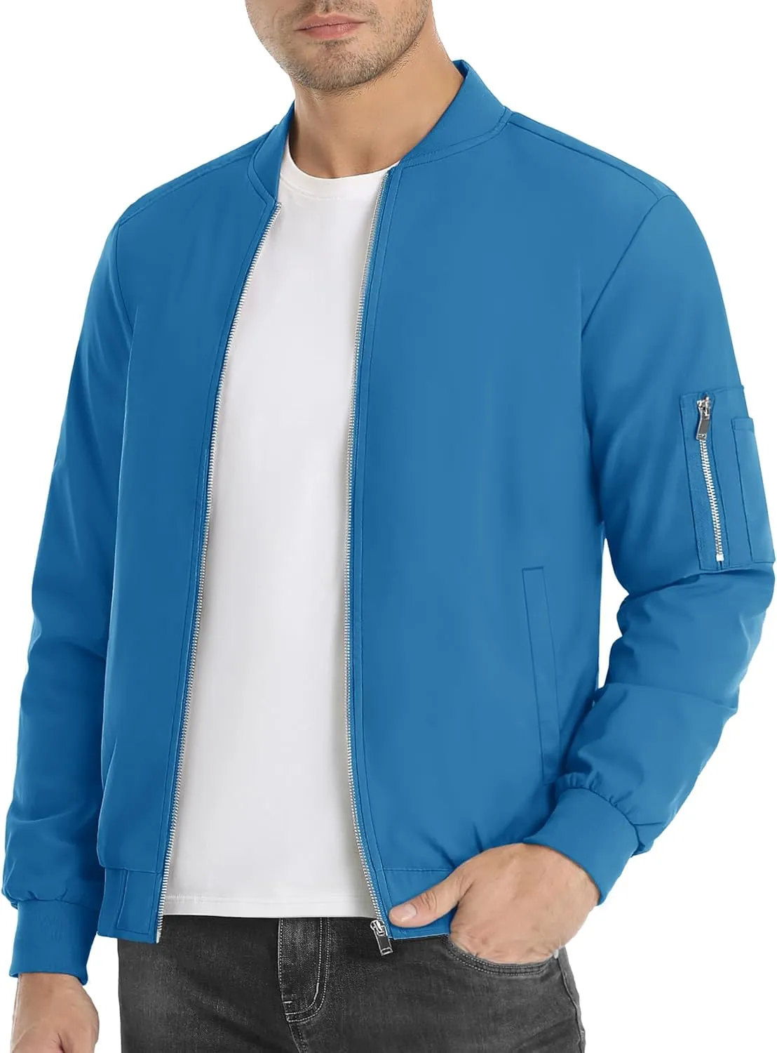 MAGNIVIT Men's Lightweight Bomber Jacket Windbreaker Casual Fall Spring Outdoor Coat