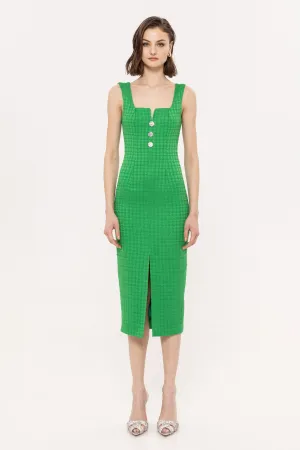 Nissa Bouclé Midi Dress Green