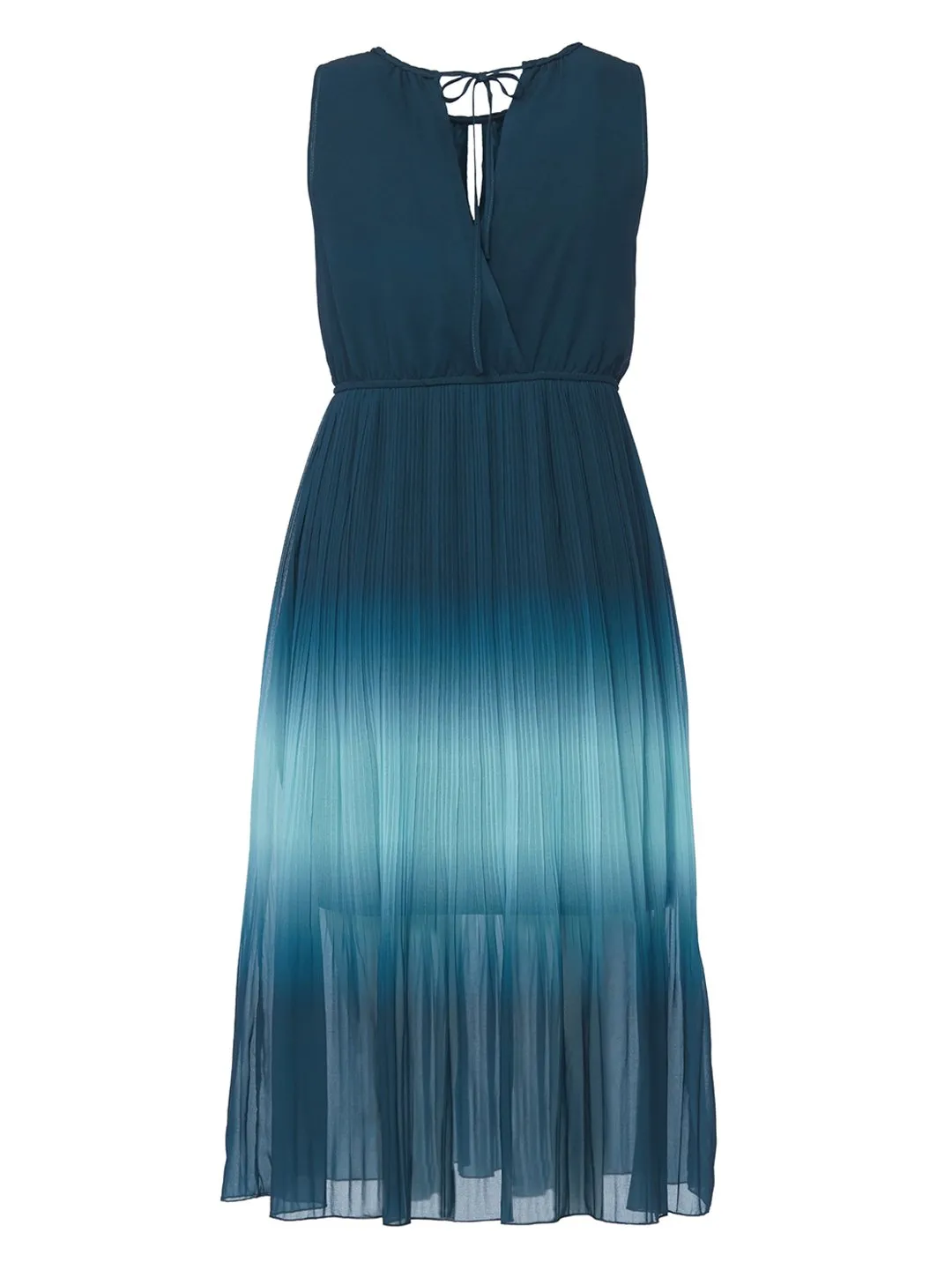 Ombre Grecian Neck Green Midi Dress