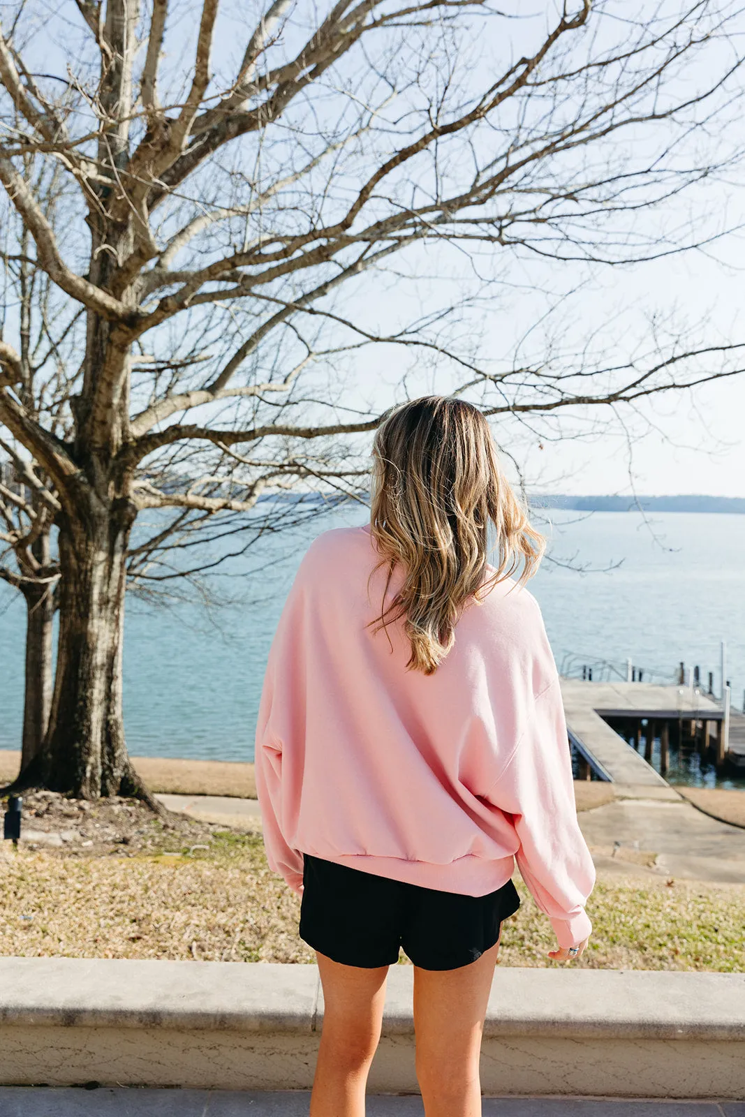 On The Go Oversized Sweatshirt - Pink