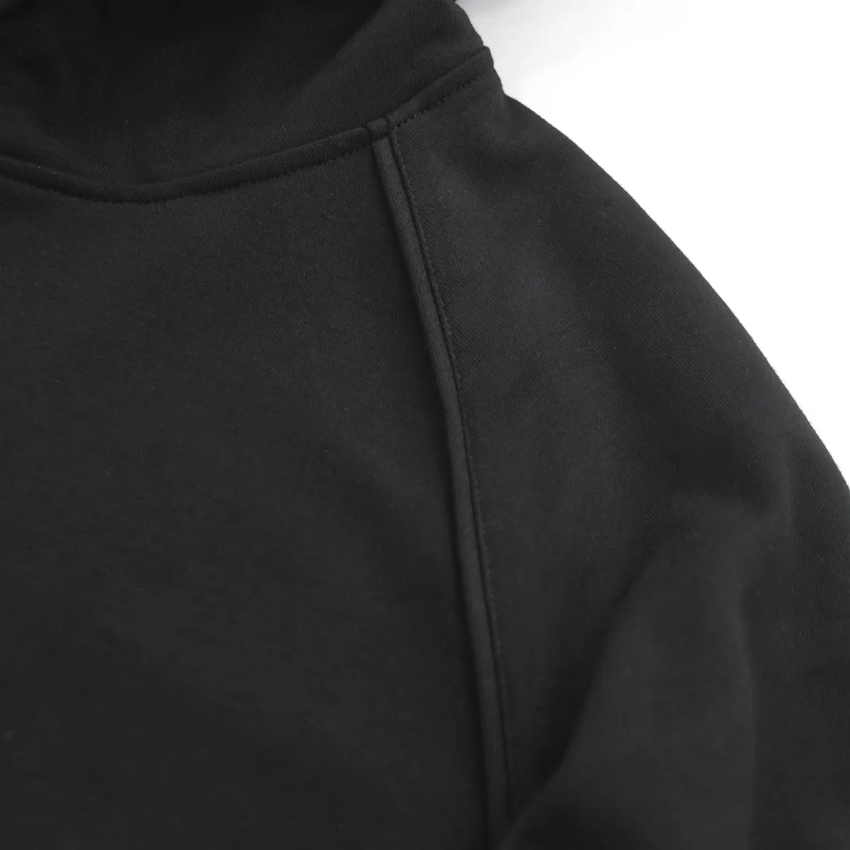 Piped Raglan Hoodie - Black