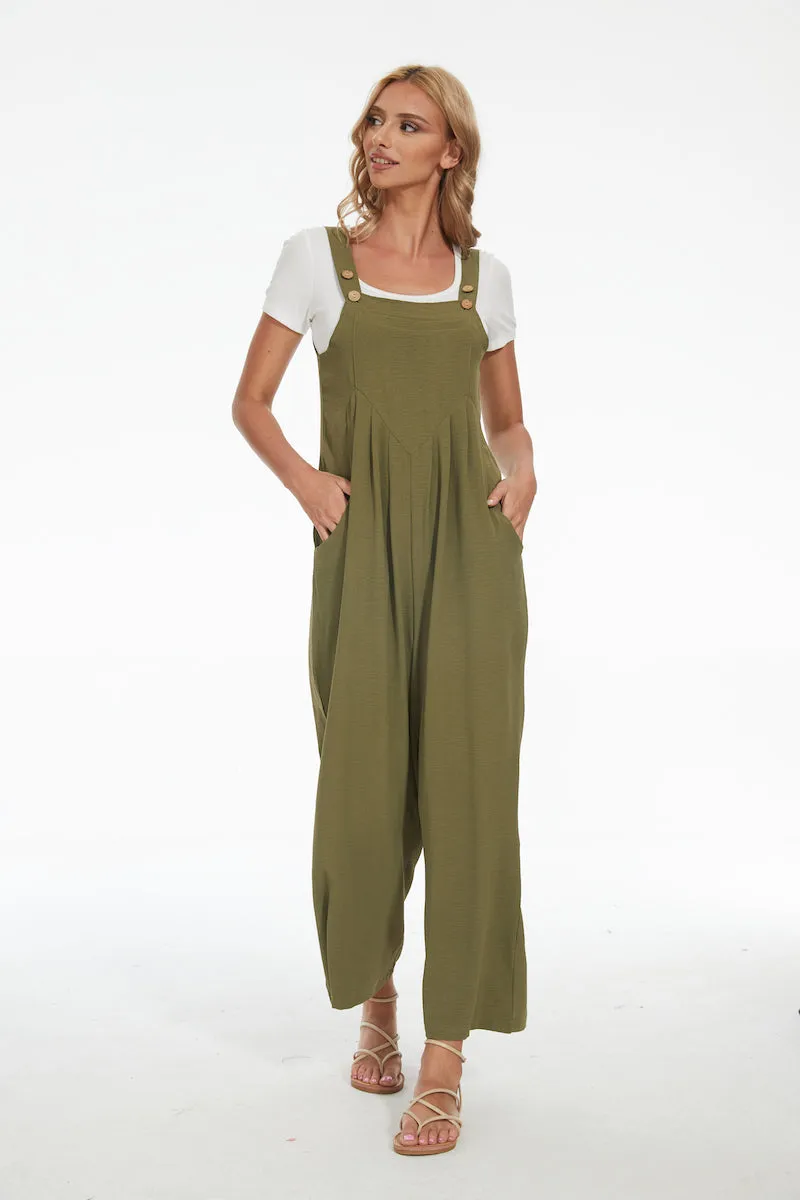 Plus Size Wide Leg Overalls Jumpsuit