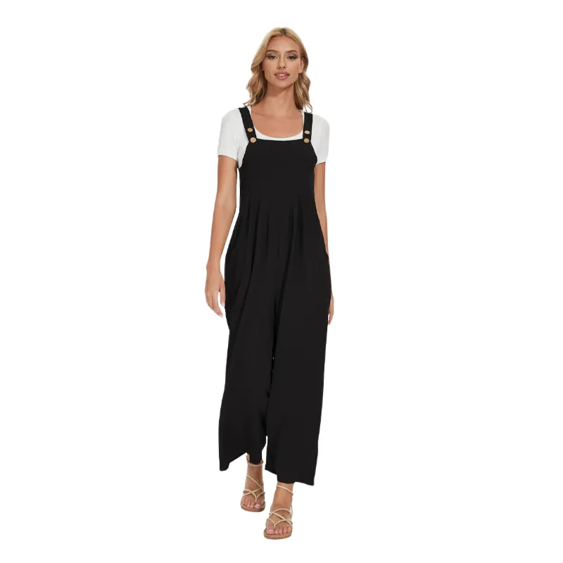 Plus Size Wide Leg Overalls Jumpsuit