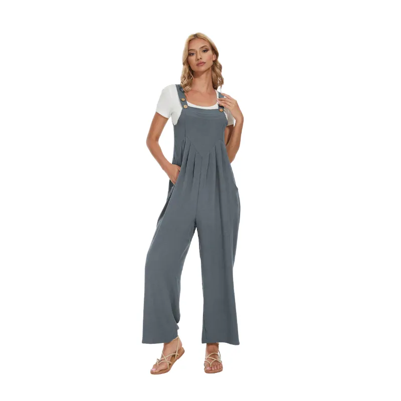 Plus Size Wide Leg Overalls Jumpsuit