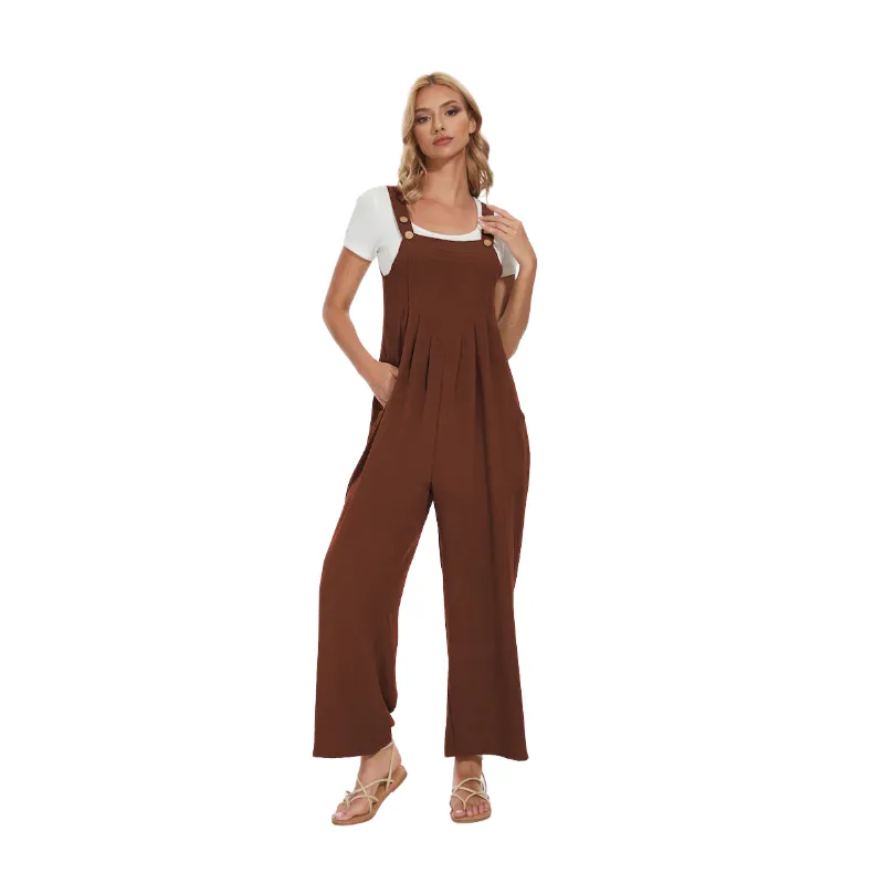Plus Size Wide Leg Overalls Jumpsuit