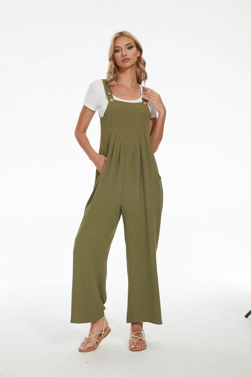 Plus Size Wide Leg Overalls Jumpsuit