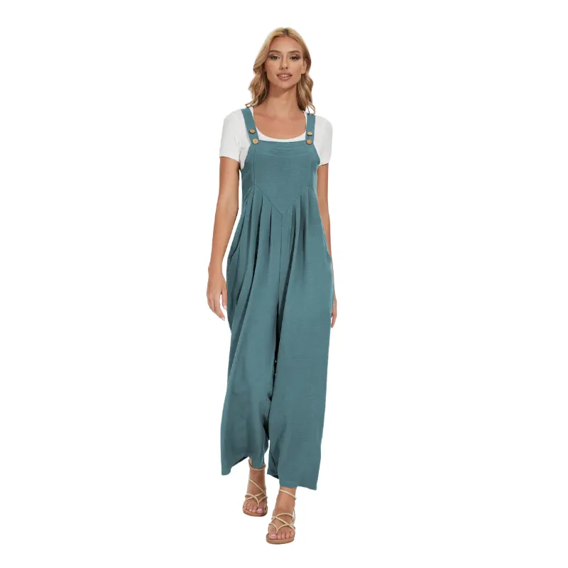 Plus Size Wide Leg Overalls Jumpsuit