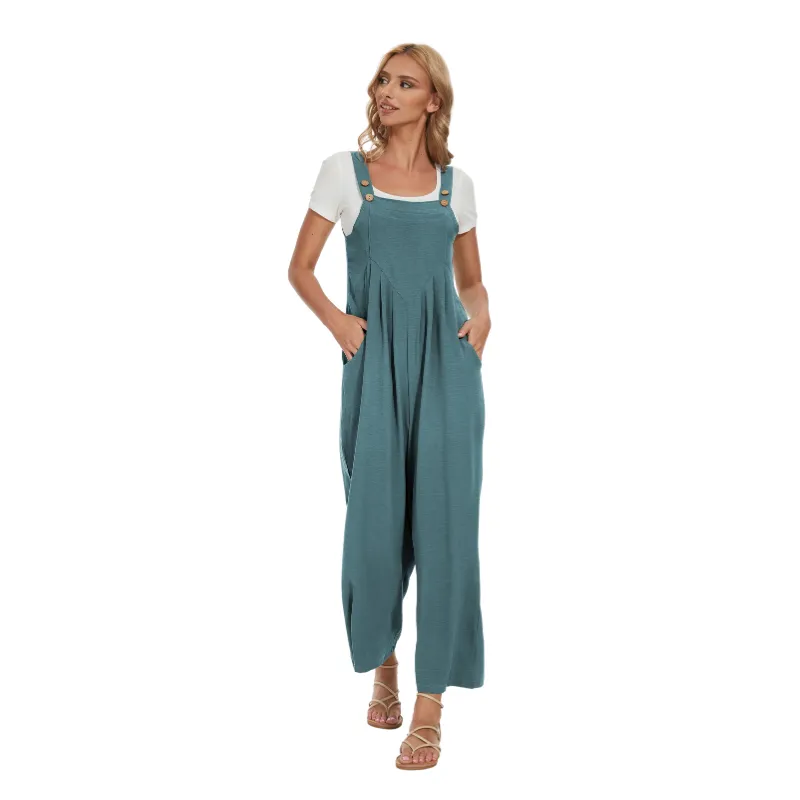 Plus Size Wide Leg Overalls Jumpsuit