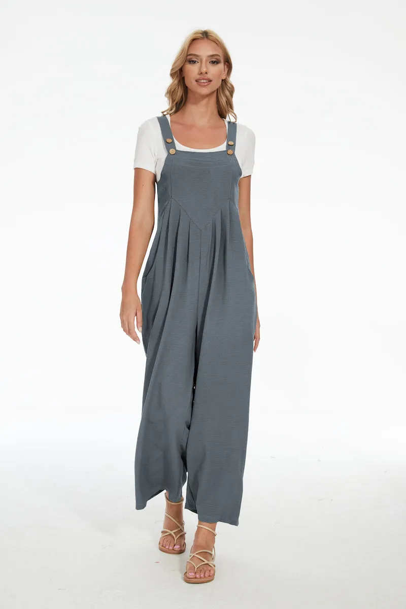 Plus Size Wide Leg Overalls Jumpsuit