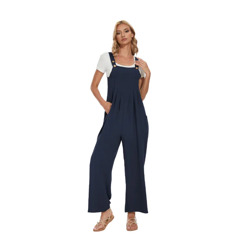 Plus Size Wide Leg Overalls Jumpsuit