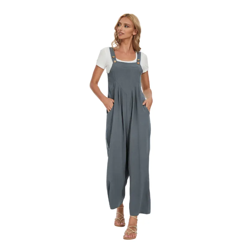 Plus Size Wide Leg Overalls Jumpsuit