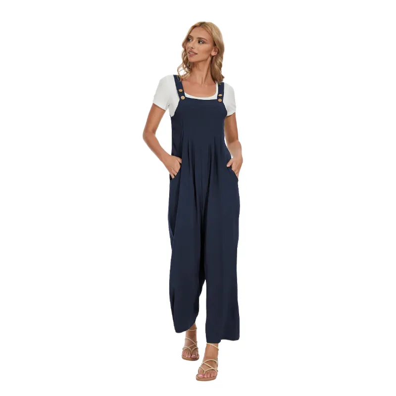 Plus Size Wide Leg Overalls Jumpsuit