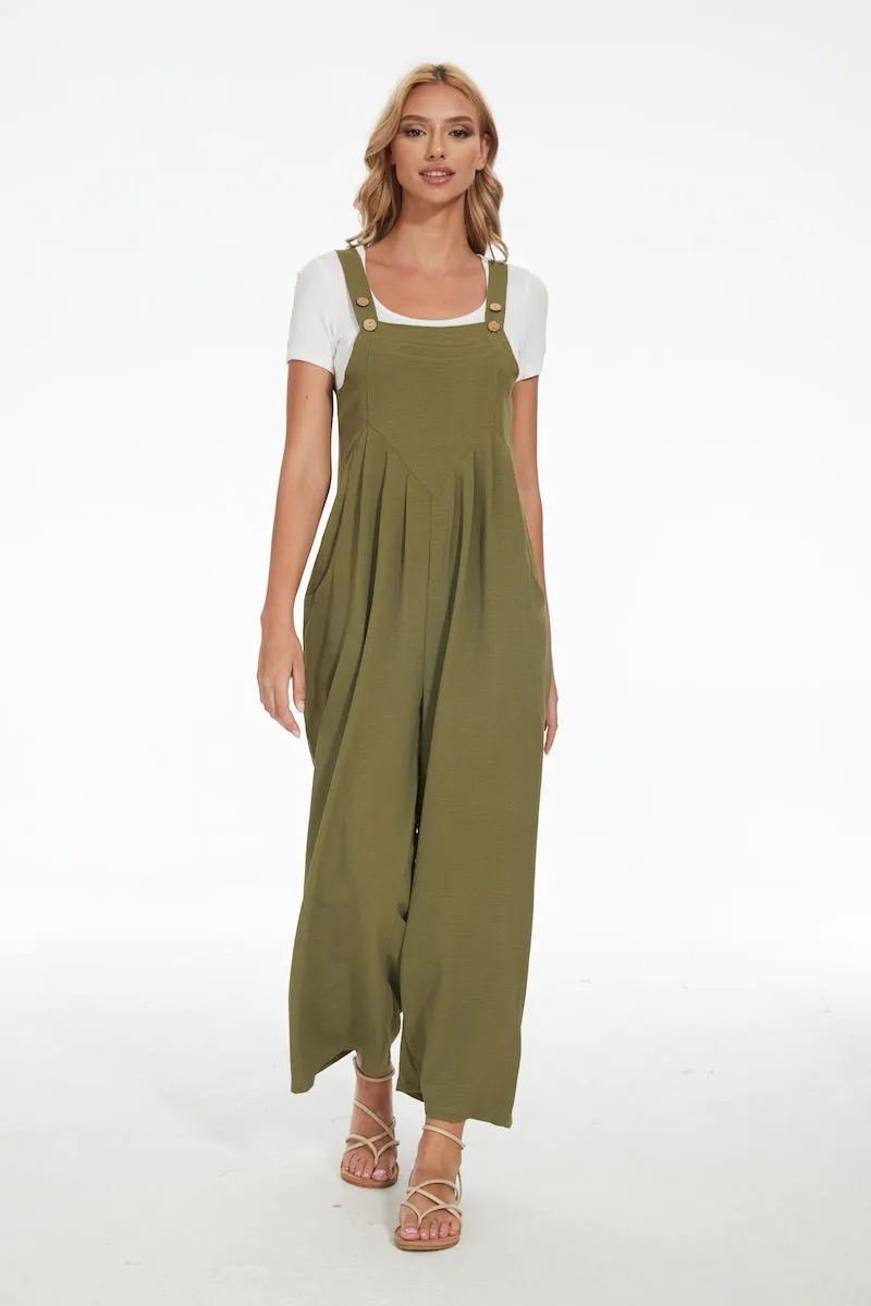 Plus Size Wide Leg Overalls Jumpsuit