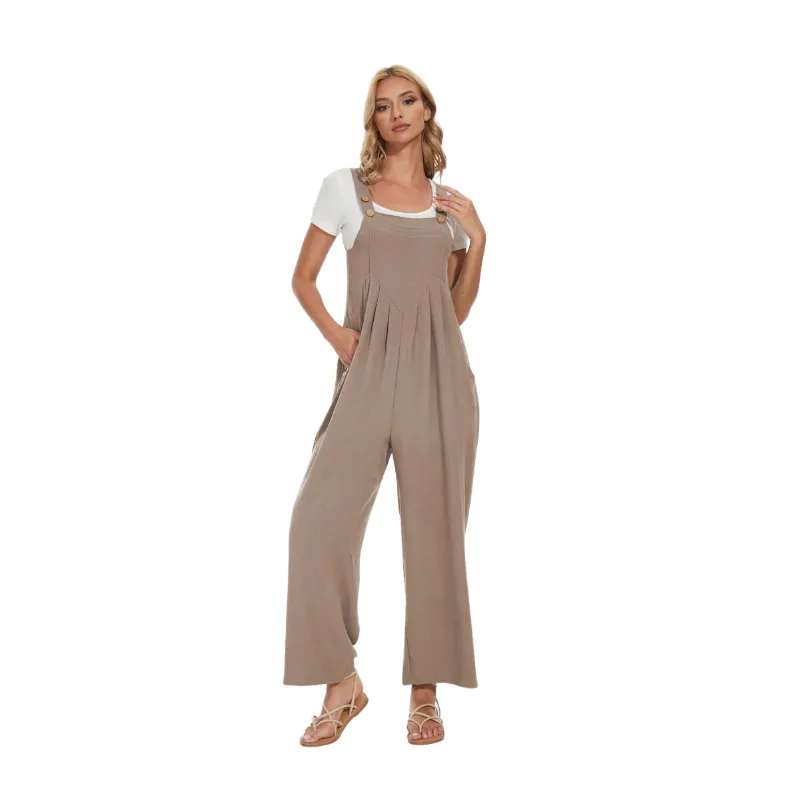 Plus Size Wide Leg Overalls Jumpsuit