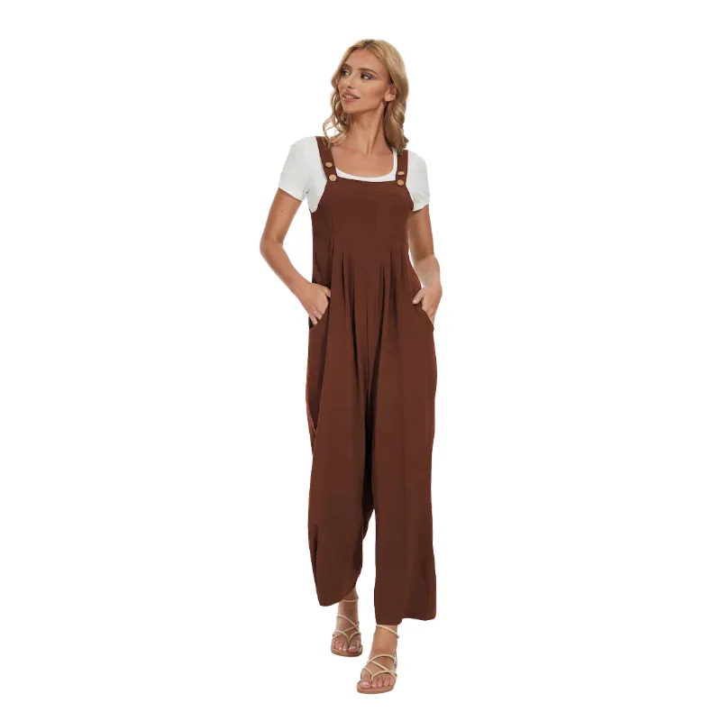 Plus Size Wide Leg Overalls Jumpsuit