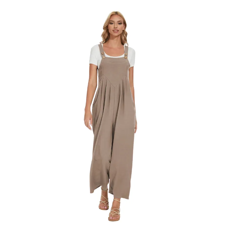 Plus Size Wide Leg Overalls Jumpsuit