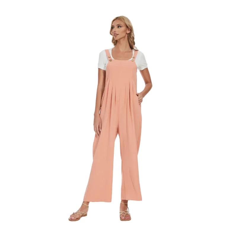 Plus Size Wide Leg Overalls Jumpsuit