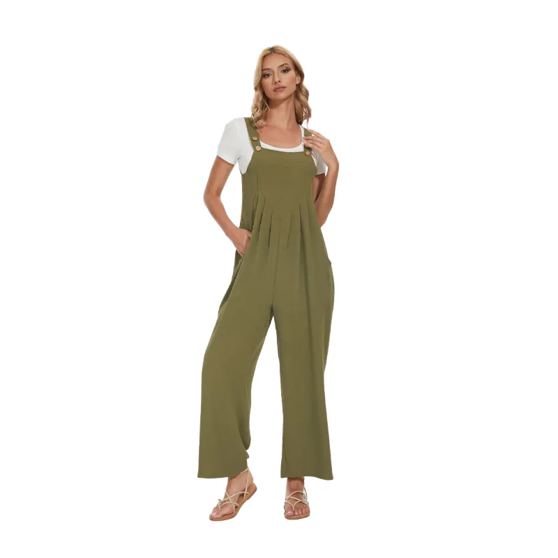 Plus Size Wide Leg Overalls Jumpsuit