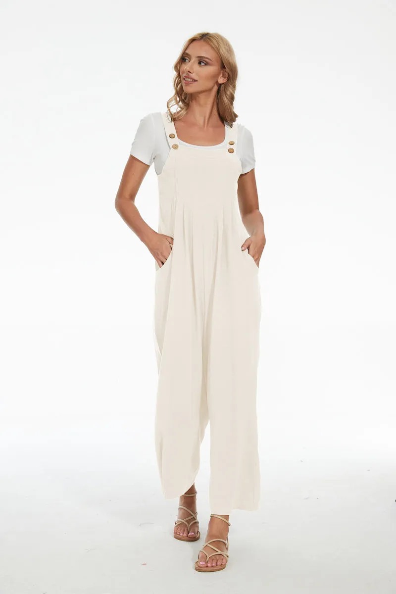 Plus Size Wide Leg Overalls Jumpsuit