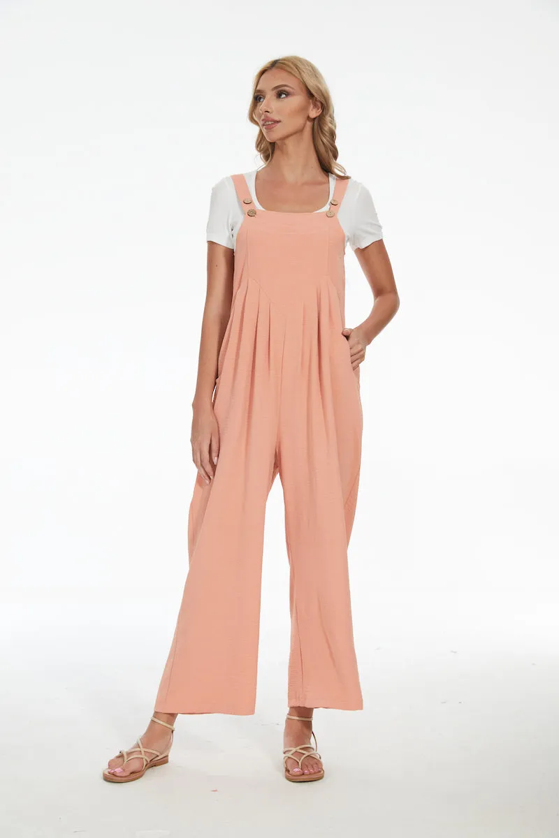 Plus Size Wide Leg Overalls Jumpsuit