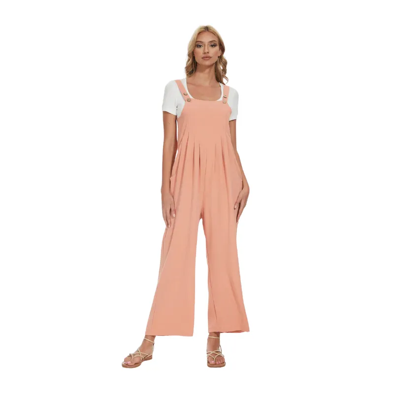 Plus Size Wide Leg Overalls Jumpsuit