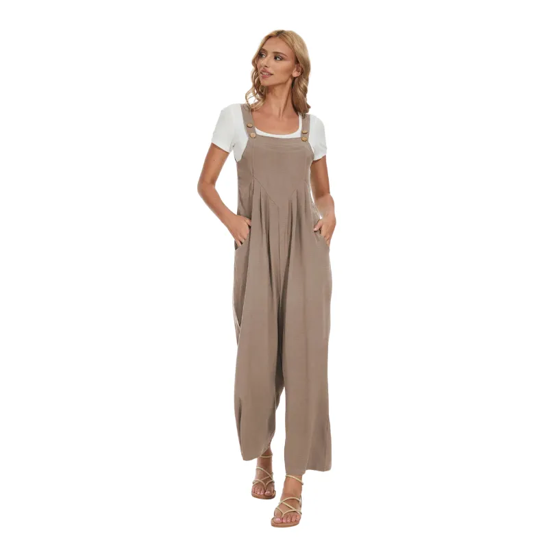 Plus Size Wide Leg Overalls Jumpsuit