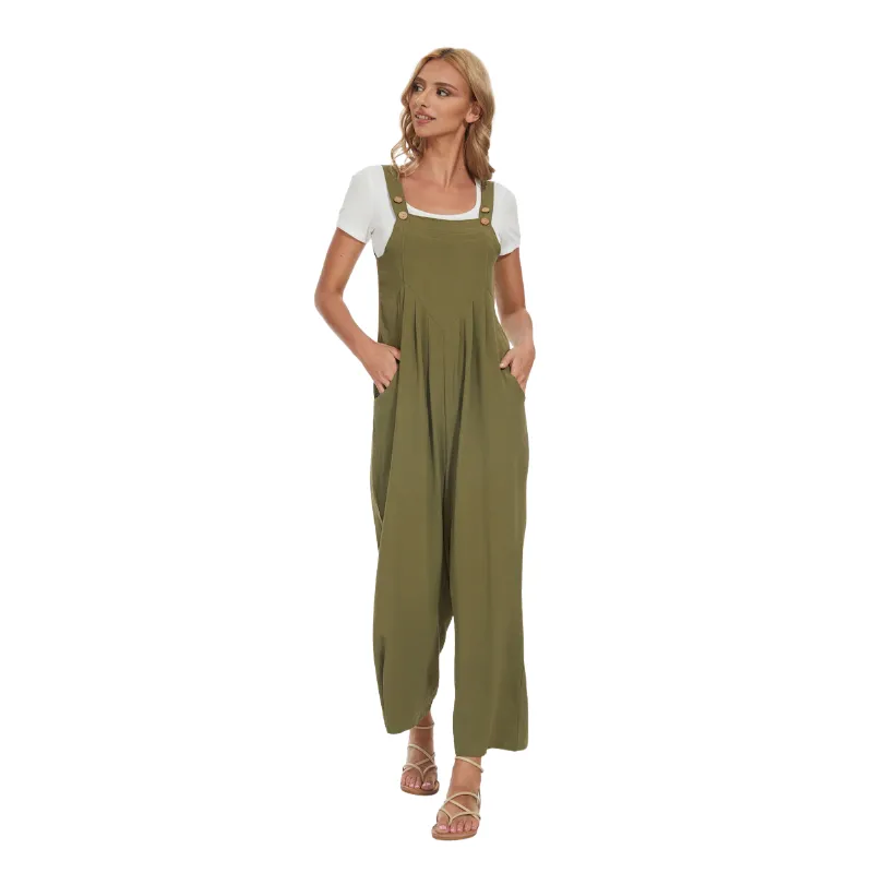 Plus Size Wide Leg Overalls Jumpsuit