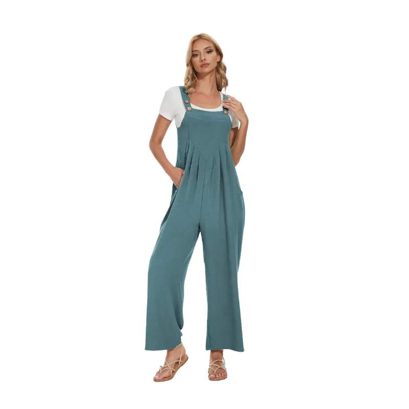 Plus Size Wide Leg Overalls Jumpsuit