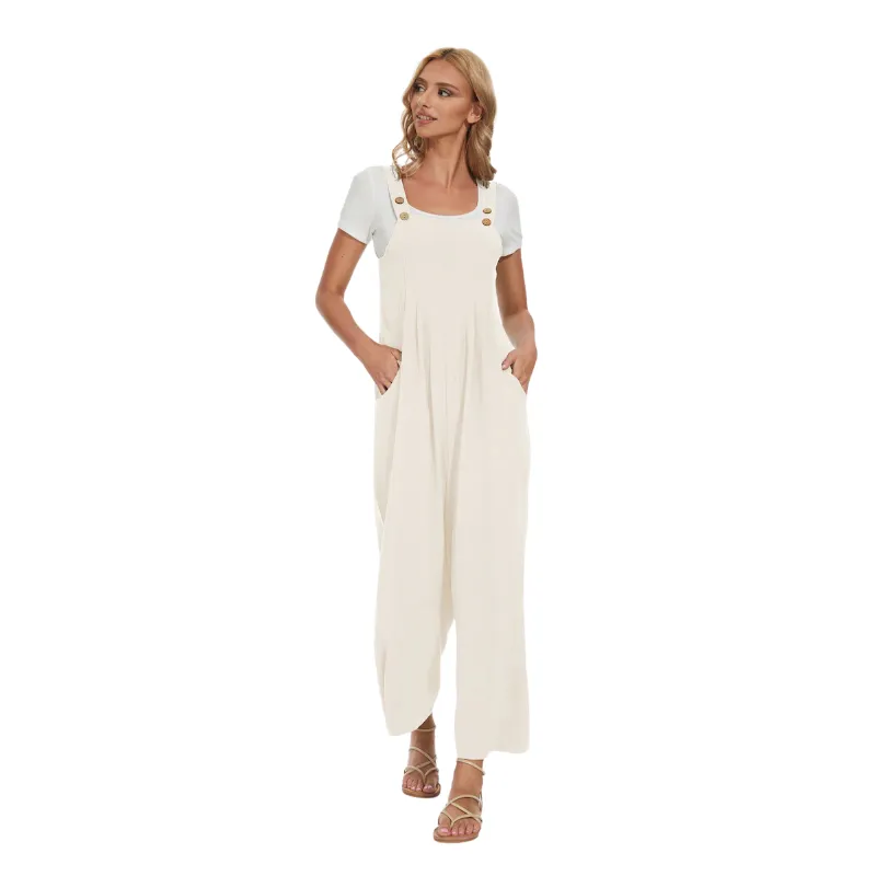 Plus Size Wide Leg Overalls Jumpsuit