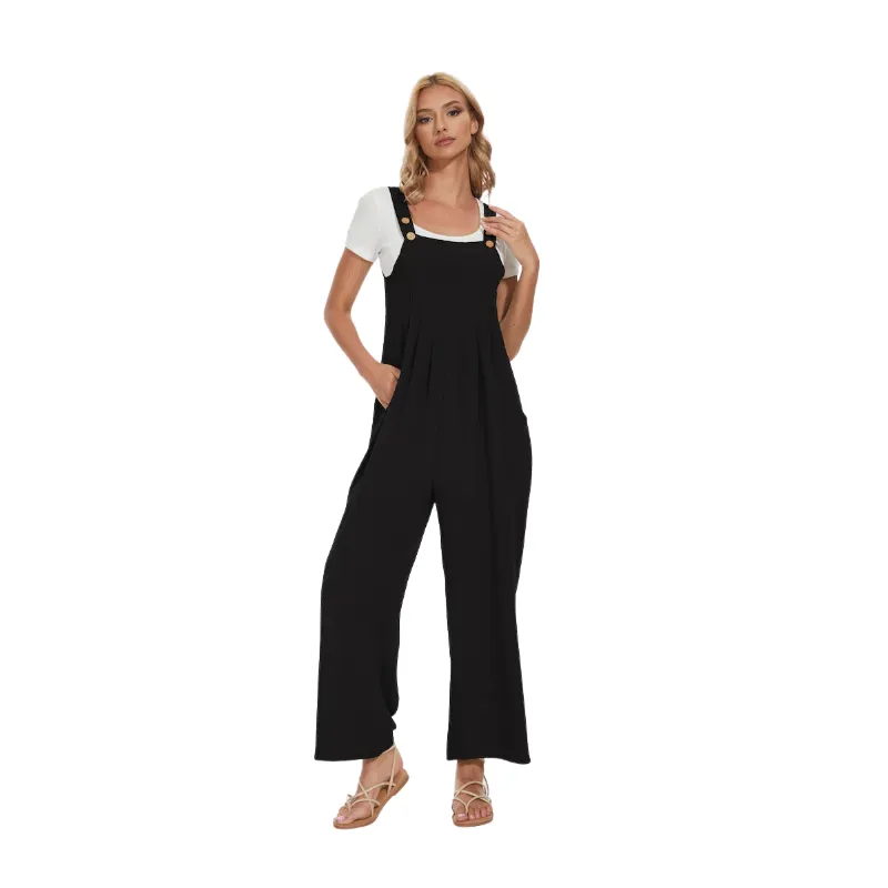 Plus Size Wide Leg Overalls Jumpsuit