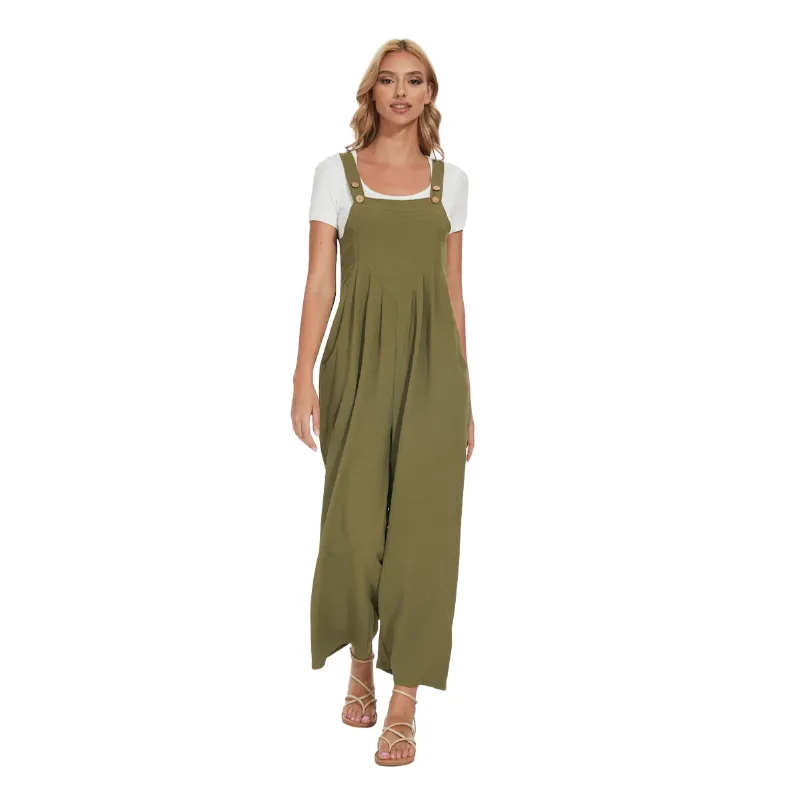 Plus Size Wide Leg Overalls Jumpsuit