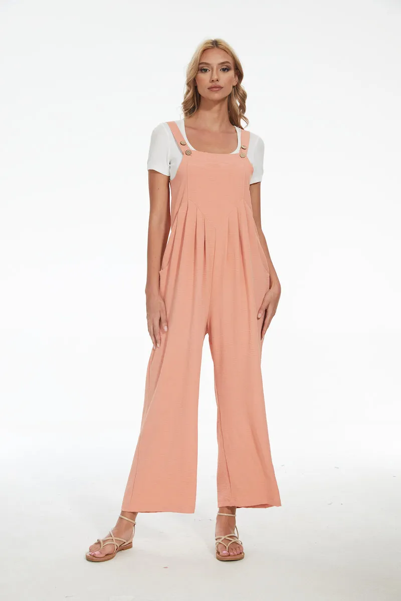 Plus Size Wide Leg Overalls Jumpsuit