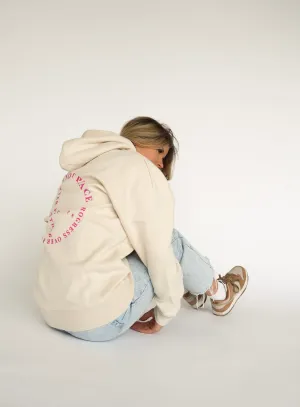 "PROTECT YOUR PEACE" Big Sister Hoodie | Almond Milk & Pink