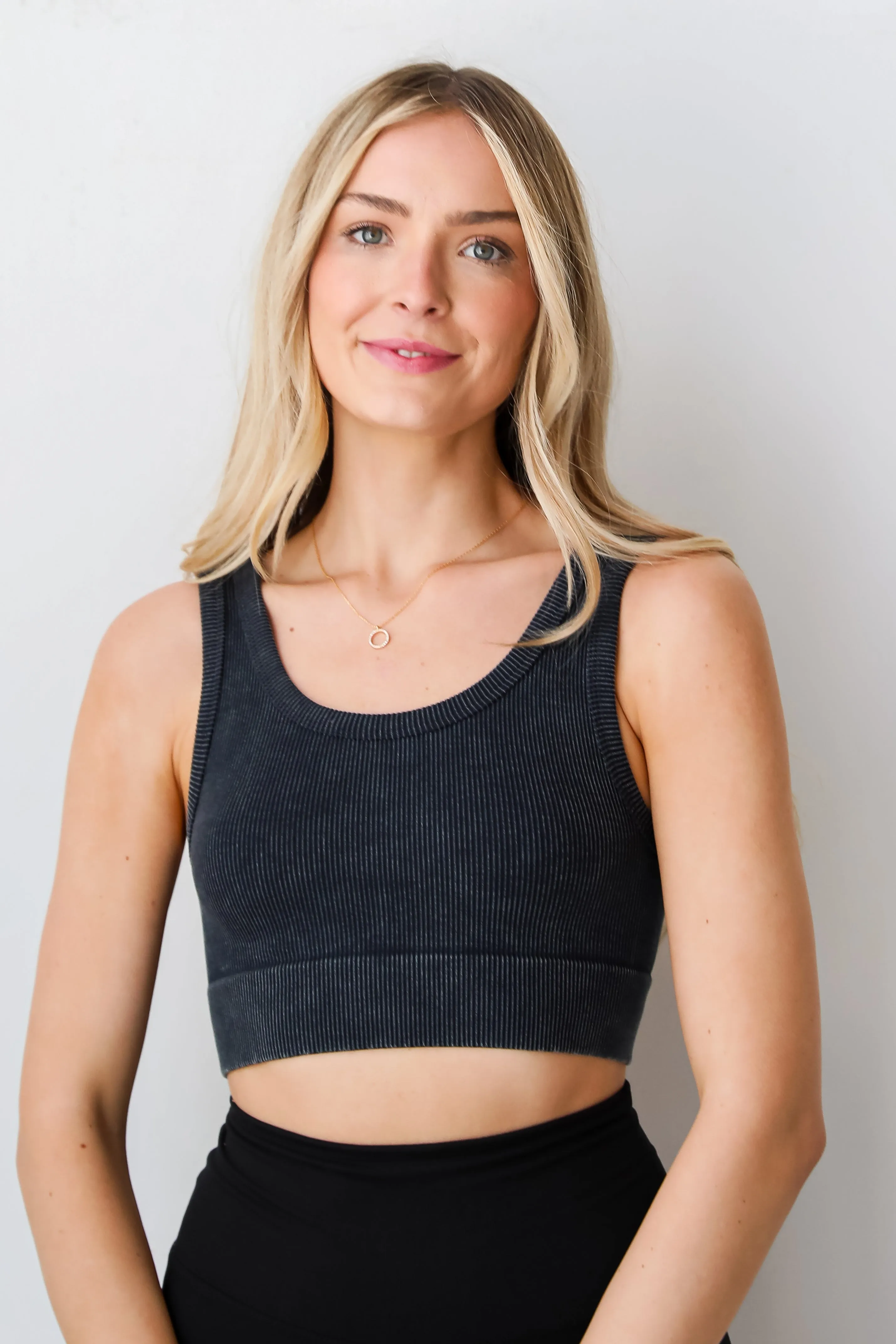 Ready To Go Ribbed Seamless Cropped Tank - DU DEAL