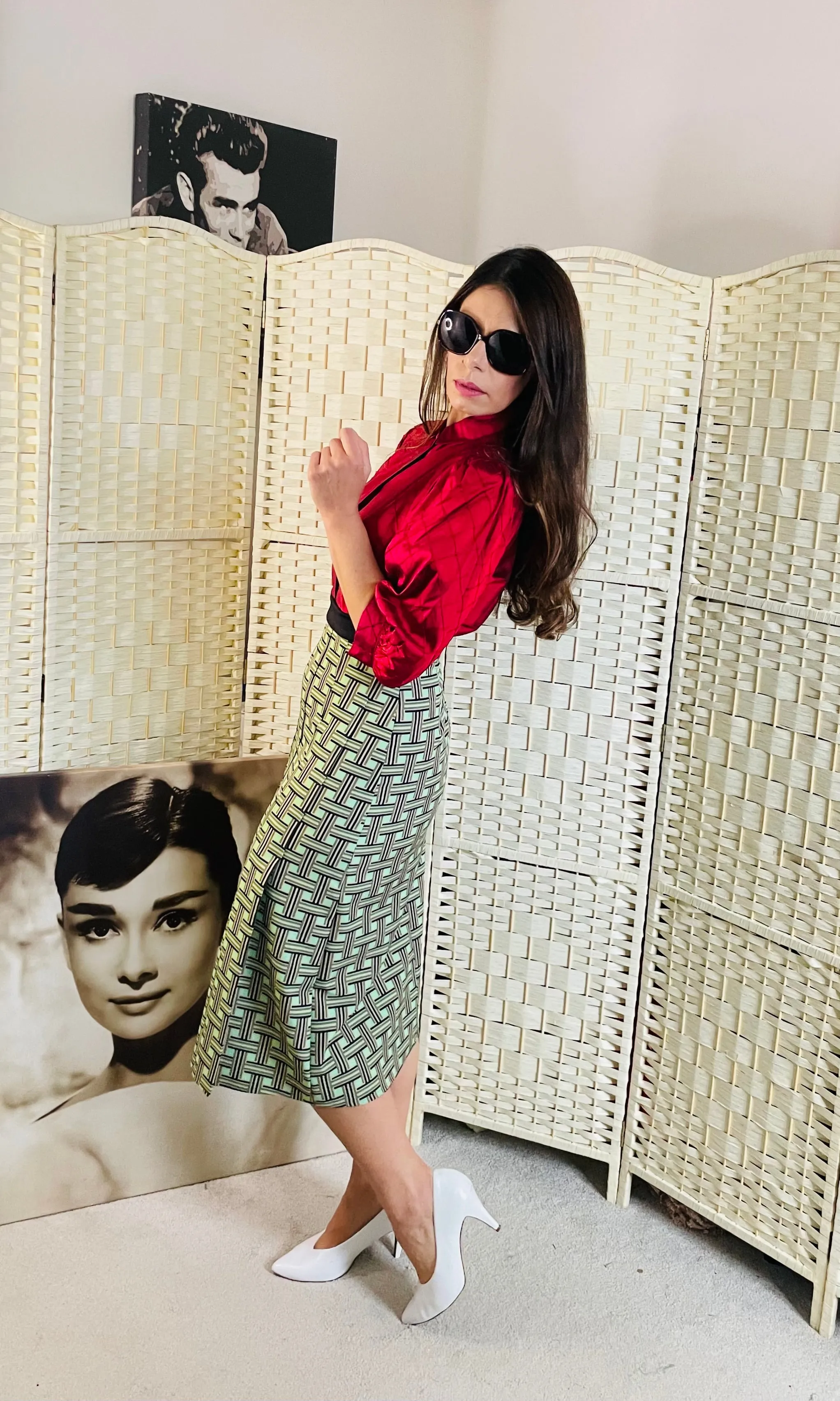 RENT Handmade Aztec Midi Skirt
