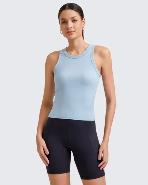 Ribbed Workout Cropped Tank Top