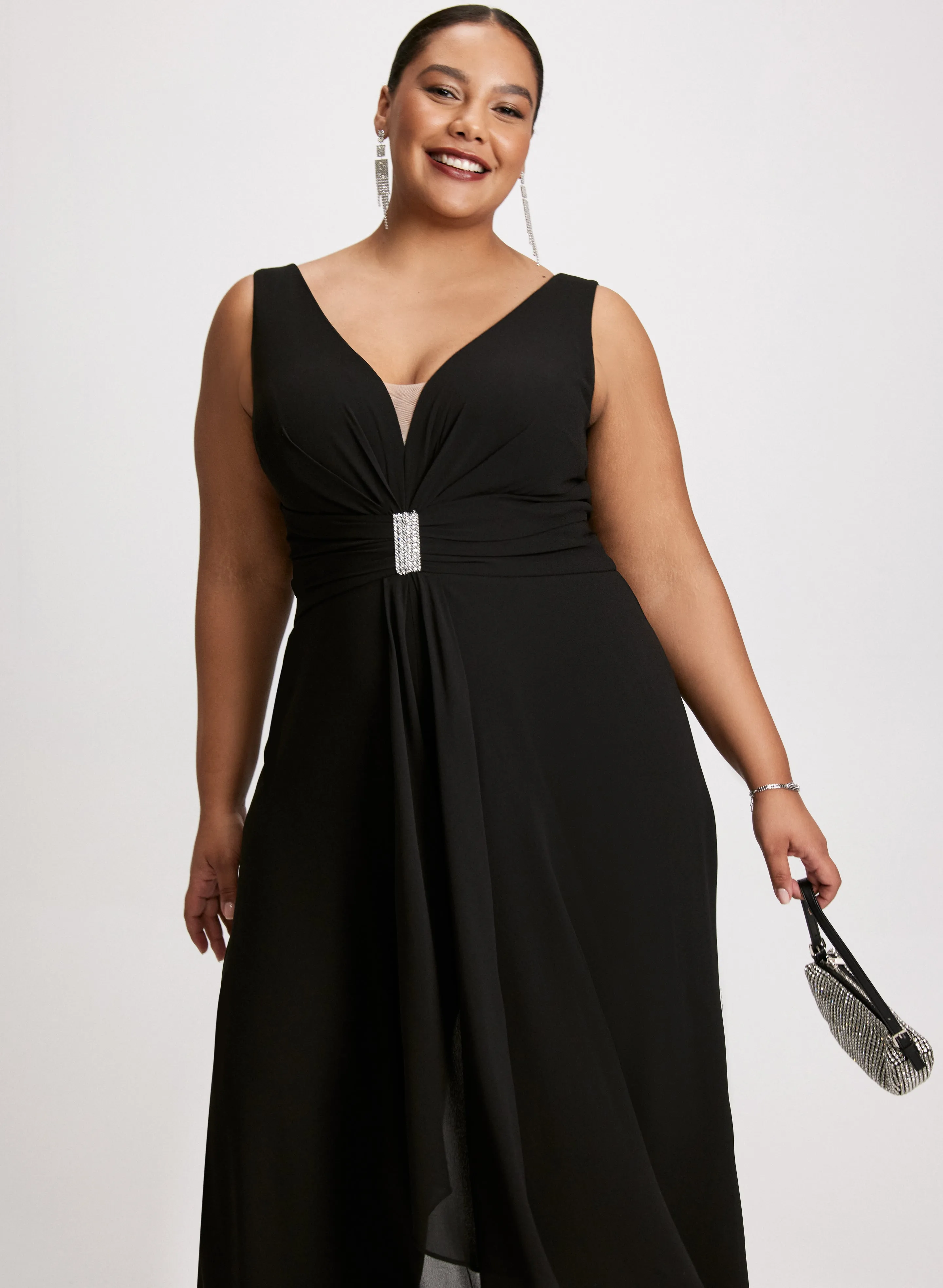 Sleeveless Deep V-Neck Jumpsuit
