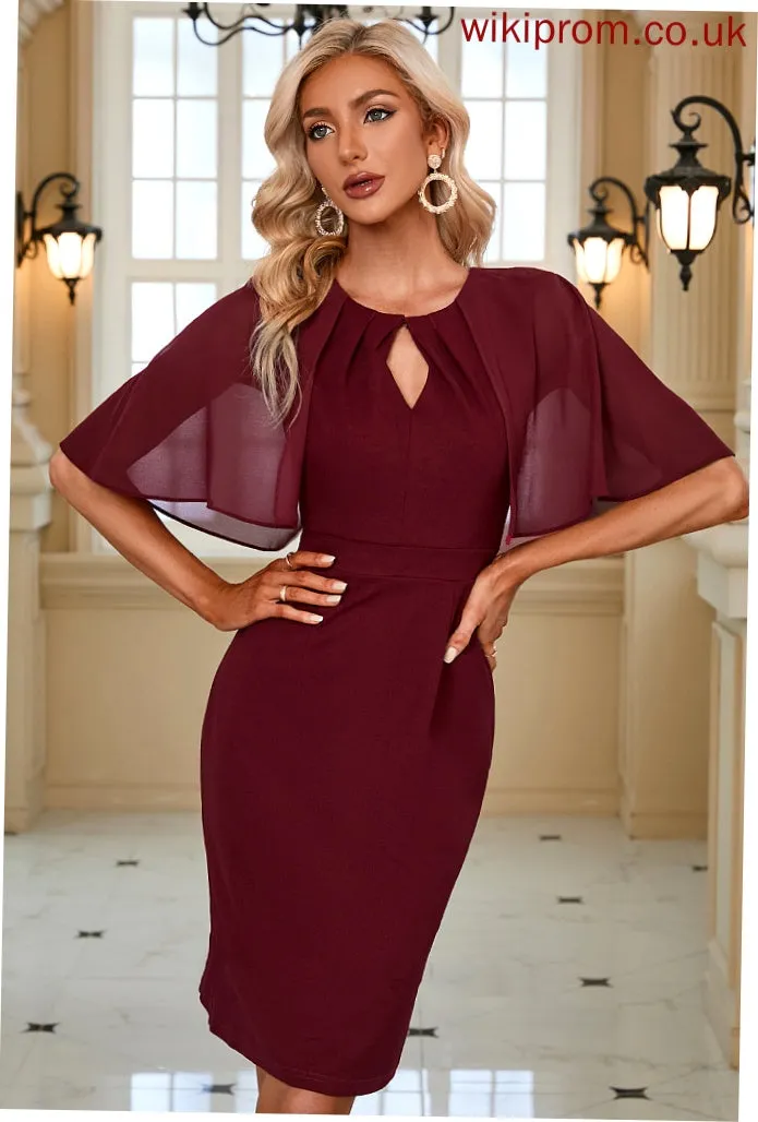Sleeves Neck 1/2 Blends Cotton Dresses Kamari Club Dresses Bodycon Elegant Round Midi