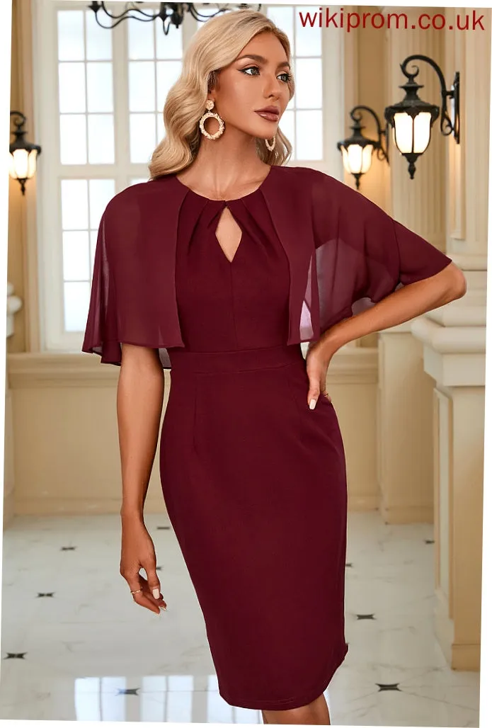 Sleeves Neck 1/2 Blends Cotton Dresses Kamari Club Dresses Bodycon Elegant Round Midi