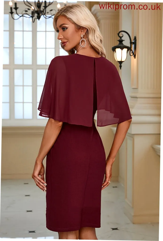 Sleeves Neck 1/2 Blends Cotton Dresses Kamari Club Dresses Bodycon Elegant Round Midi