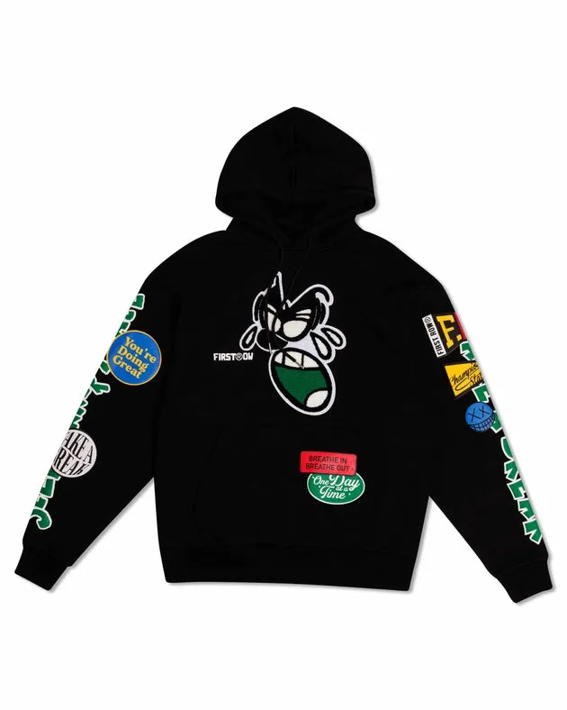 Spring Break Chenile Patch Graphic Hoodie BLACK