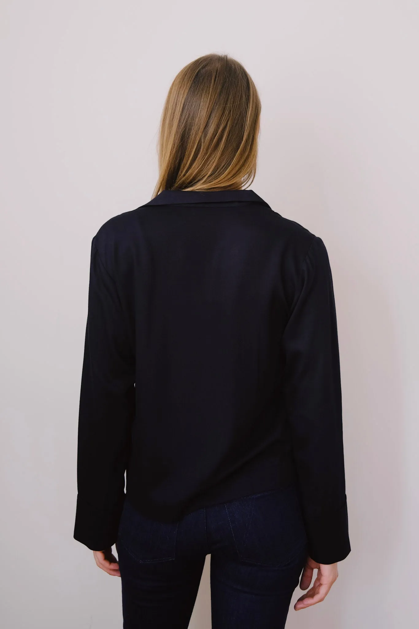 tie blouse - kaluz - black