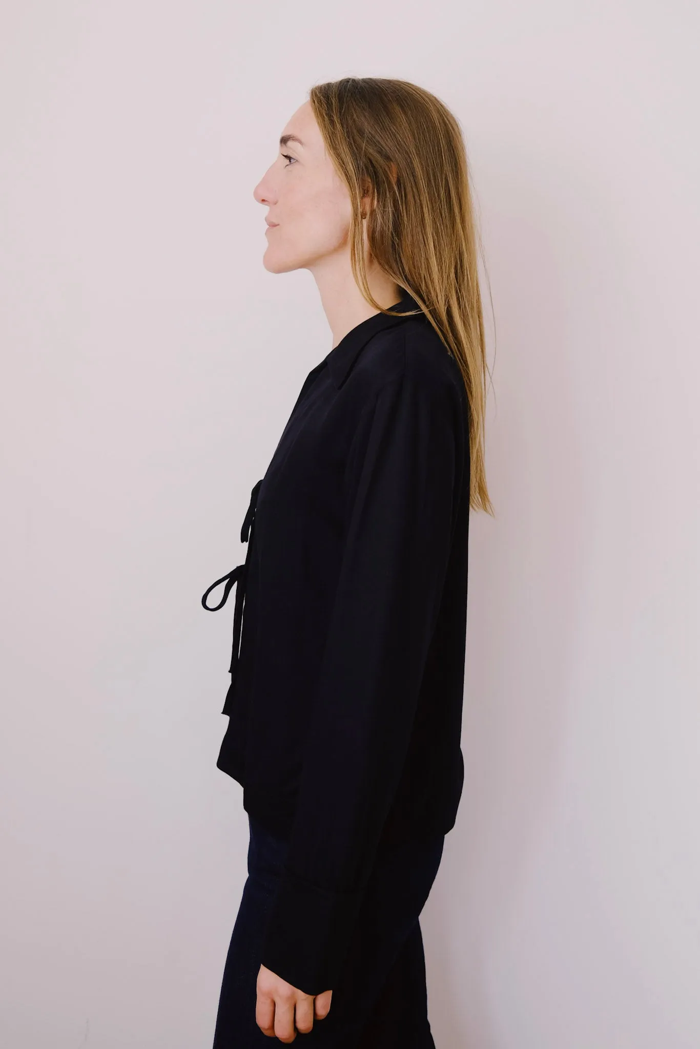 tie blouse - kaluz - black