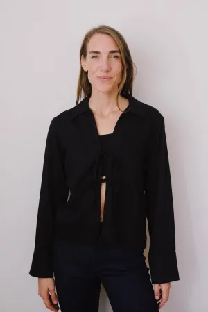 tie blouse - kaluz - black